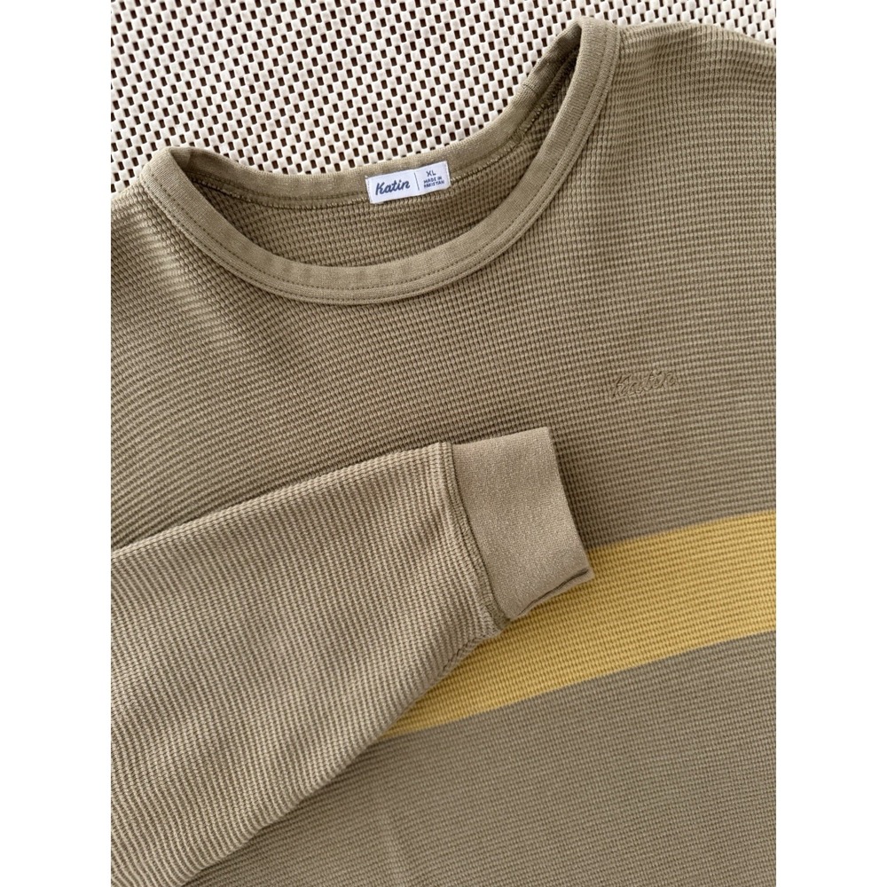 Mens Katin Horizon LS Waffleknit Pullover Shirt Size XL Crew Neck Thermal
